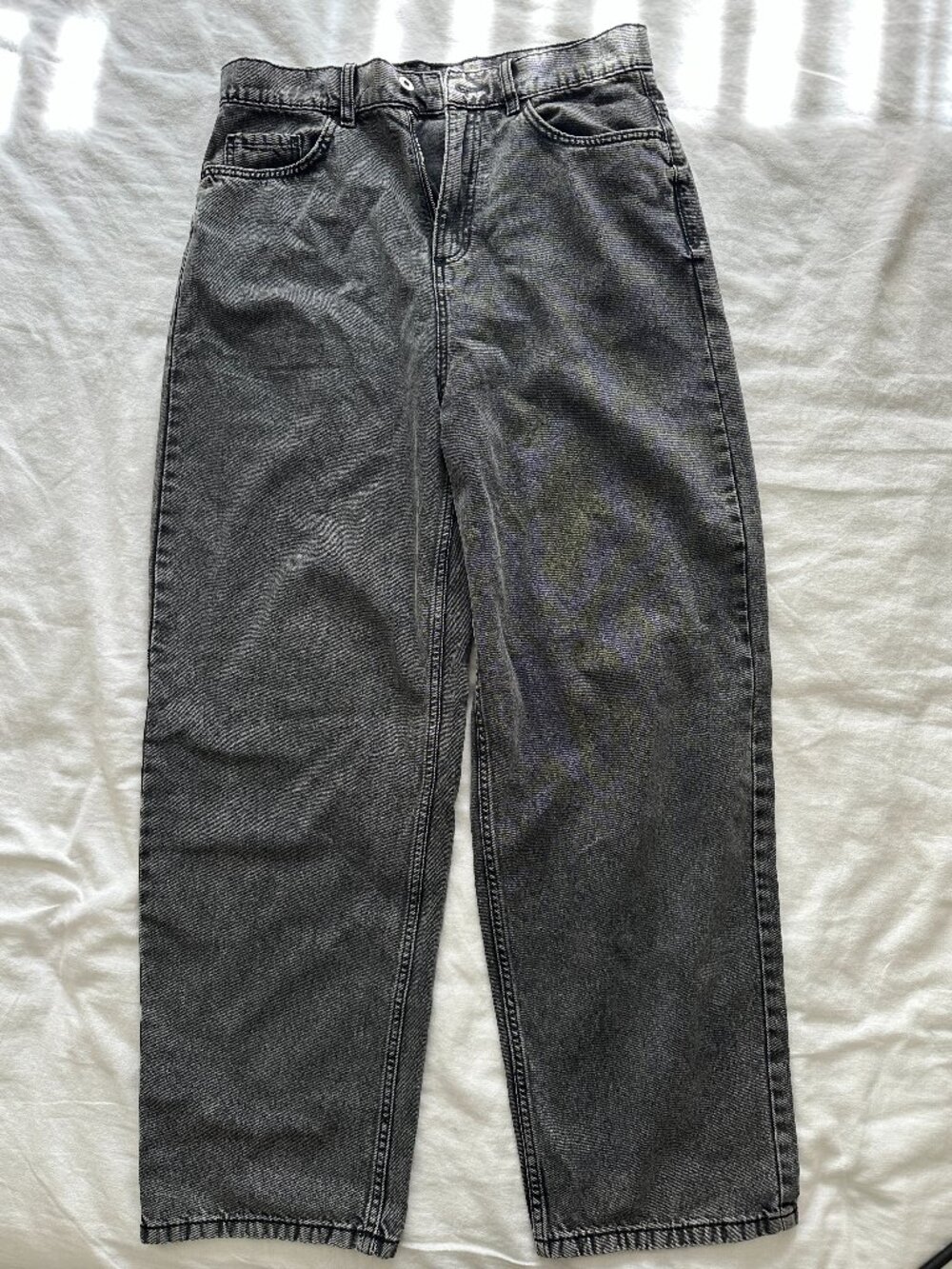 Faded Black Wash Baggy Jeans S 32/32